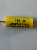 Mallory 150's Capacitor Metal Film Tubular 630 VDC Capacitor Classictone Hoffman Heyboer Marshall Fender Mallory Classictone Mallory 150's Capacitor Metal Film Tubular 630 VDC Capacitor Classictone Hoffman Heyboer Marshall Fender Classictone Mallory 150's Capacitor Metal Film Tubular 630 VDC Capacitor Classictone Hoffman Heyboer Marshall Fender Classictone .0047uF @ 630VDC