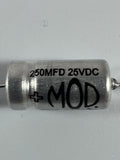 Capacitor - MOD Electronics - Aluminum Electrolytic 250uF @ 25V 105C Axial Lead - Capacitor