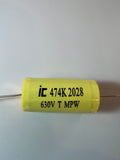 Capacitor - Polypropylene, Axial Leads - Illinois Capacitor Capacitor - Polypropylene, Axial Leads - Illinois Capacitor Capacitor - Polypropylene, Axial Leads - Illinois Capacitor .47uF @ 630VDC Classictone