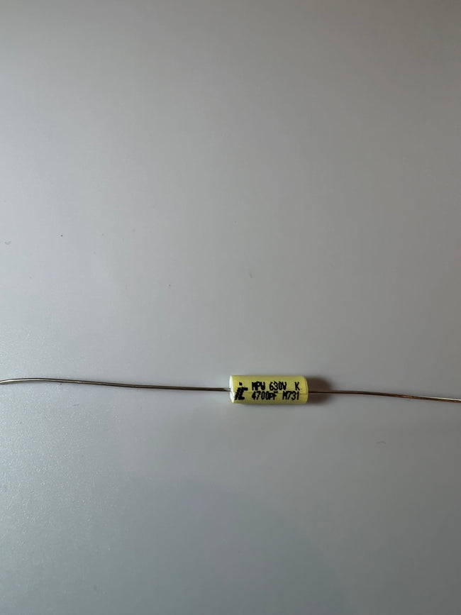 Capacitor - Polypropylene, Axial Leads - Illinois Capacitor Capacitor - Polypropylene, Axial Leads - Illinois Capacitor Capacitor - Polypropylene, Axial Leads - Illinois Capacitor .0047uF @ 630VDC Classictone