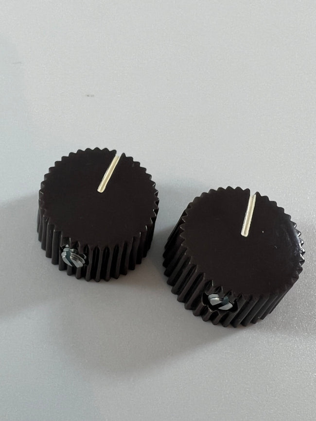 Knob - Black - Vintage, Set Screw, Brass Insert .75" Diameter