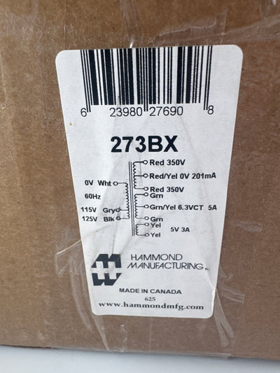 Transformer - Hammond - High Voltage Plate & Filament, Vertical Mount - APD-273BX Transformer - Hammond - High Voltage Plate & Filament, Vertical Mount - APD-273BX Hammond, Classictone, Mojotone Amp Parts Direct