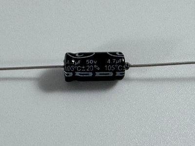 Capacitor 50V - Electrolytic - Axial Lead 4.7uF Capacitor 50V - Electrolytic - Axial Lead 4.7uF Classictone Heyboer Mojotone Heyboer Tube Depot