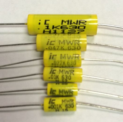 Capacitor - Polypropylene, Axial Leads - Illinois Capacitor Capacitor - Polypropylene, Axial Leads - Illinois Capacitor Capacitor - Polypropylene, Axial Leads - Illinois Capacitor .047uF @ 630VDC Classictone