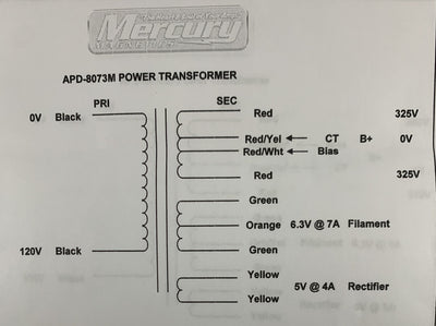 Blackfront Super Reverb Power Transformer - APD-8073M by Mercury Magnetics (Upgrade of 40-18073)
