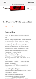 Jupiter Condenser Astron Red Capacitor Jupiter Astro Red Capacitor Jupiter Hoffman Amplification Tube Depot Tube Depot Jupiter Condenser .@ 600VDC Jupiter Condenser Astron Red Capacitor Jupiter Astro Red Capacitor Jupiter Hoffman Amplification Tube Depot Tube Depot Jupiter Condenser .05uF @ 600VDC