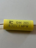 Capacitor - Polypropylene, Axial Leads - Illinois Capacitor Capacitor - Polypropylene, Axial Leads - Illinois Capacitor Capacitor - Polypropylene, Axial Leads - Illinois Capacitor .1uF @ 630VDC Classictone