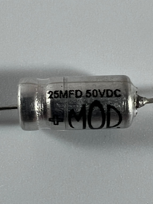 Capacitor - MOD Electronics - Aluminum Electrolytic 25uF @ 50V 105C Axial Lead - Capacitor