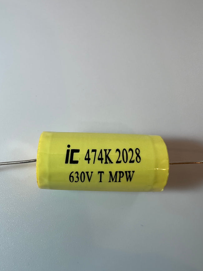 Capacitor - Polypropylene, Axial Leads - Illinois Capacitor Capacitor - Polypropylene, Axial Leads - Illinois Capacitor Capacitor - Polypropylene, Axial Leads - Illinois Capacitor .47uF @ 630VDC Classictone